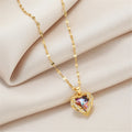 Aura Colorful Crystal "Ocean Heart" Necklace