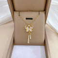 Aura Fluttering Crystal Butterfly Necklace
