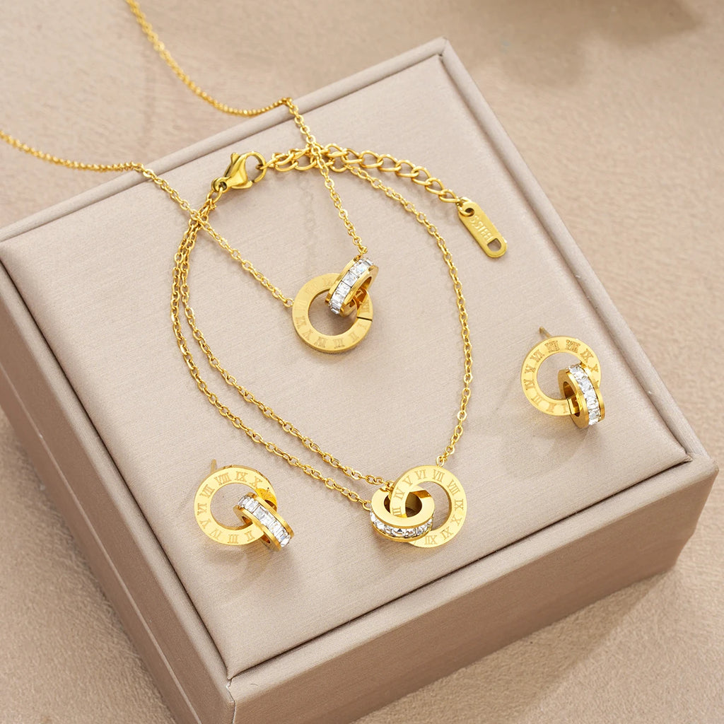 Aura Eternal Roman Numeral Jewelry Set