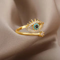 Aura Geometric Zircon Ring – Luxury Gold Edition