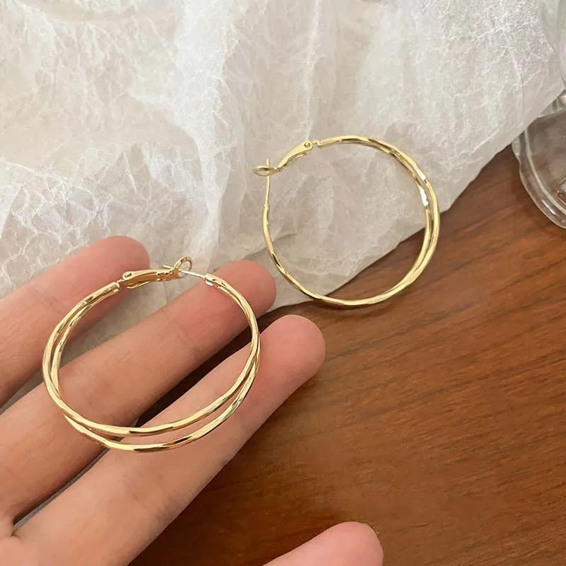 Aura Orbit Double Layer Hoops