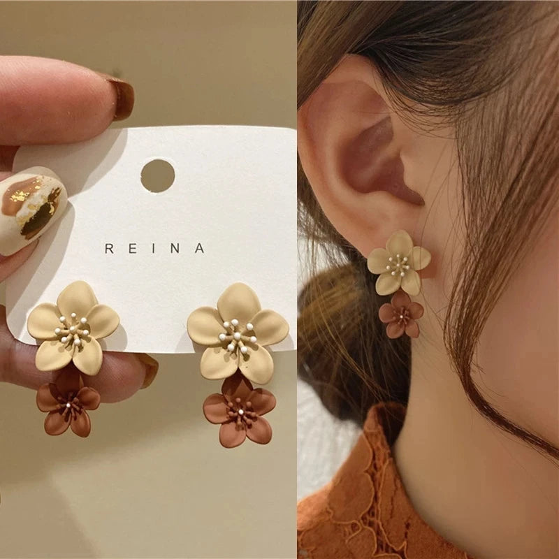 Aura Café Blossom Dangle Earrings