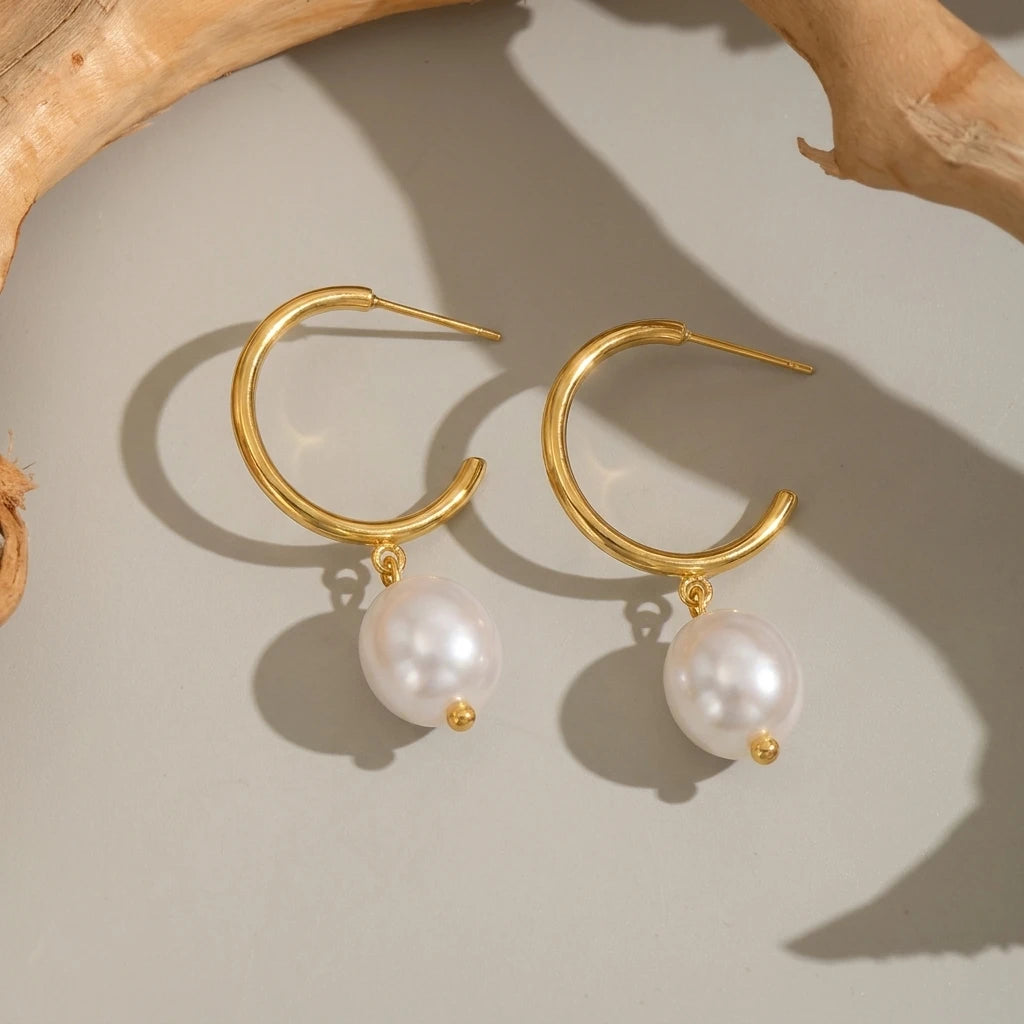 Aura French Pearl Dangle Earrings