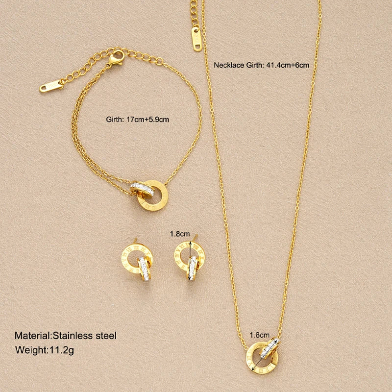 Aura Eternal Roman Numeral Jewelry Set