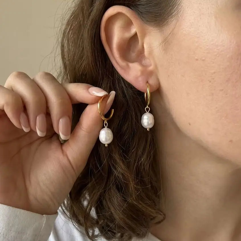 Aura French Pearl Dangle Earrings