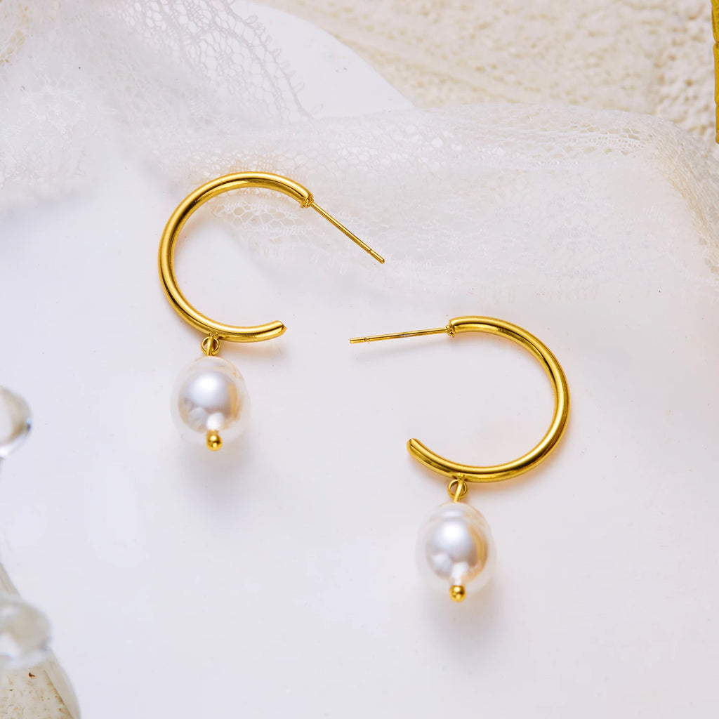 Aura French Pearl Dangle Earrings