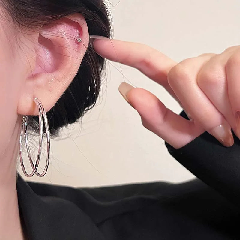 Aura Orbit Double Layer Hoops