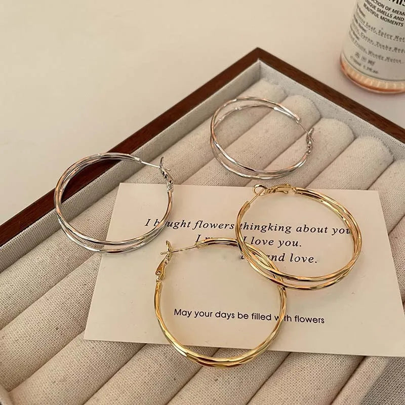 Aura Orbit Double Layer Hoops